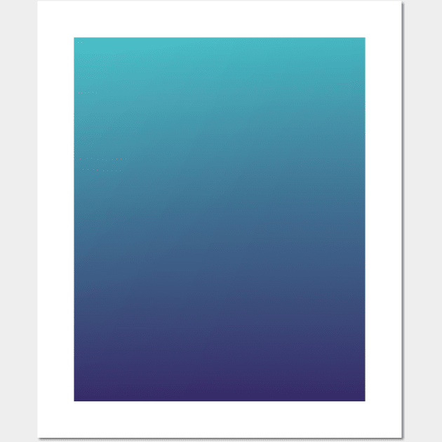 Teal to Violet Blue Ombre Fade Sunset Gradient Wall Art by squeakyricardo